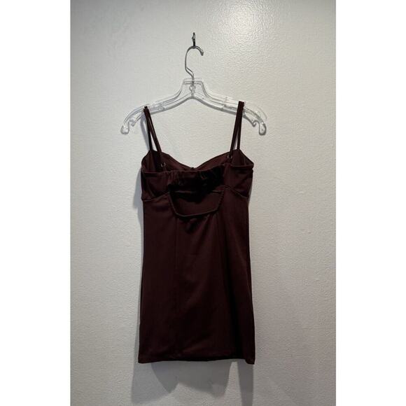 Free People Size Medium Probably Should BodyCon Brown Mini Dress Sexy Festival - Picture 3 of 6